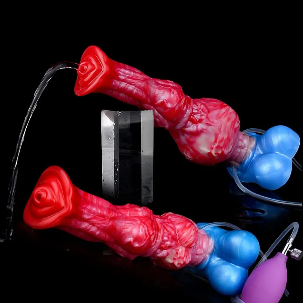 Kembung Memancut Kuda Dildo Palam Dubur Silikon Memancut Zakar dengan Simpul G Spot Dubur Jurulatih Mainan Seks Gay Lelaki Wanita