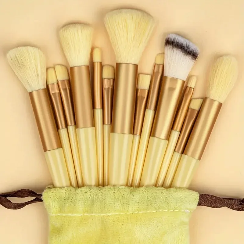 13Pcs Makeup Brushes Tool Set Cosmetic Powder Eye Shadow Foundation Blush Blending Beauty Make Up Brush For Makeup Starters Gift