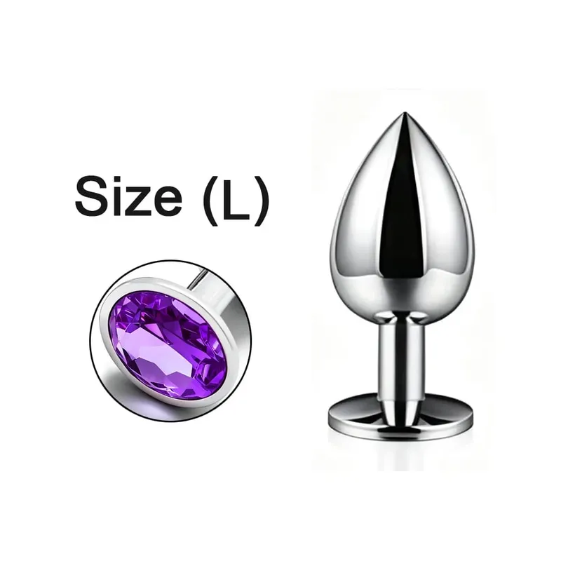 Metal Anal Plug 5 Size Butt Plug Butt Toy Adult Game Masturbator Anal XS/S/M/L/XL Diamond Sex Toy for Adult Products