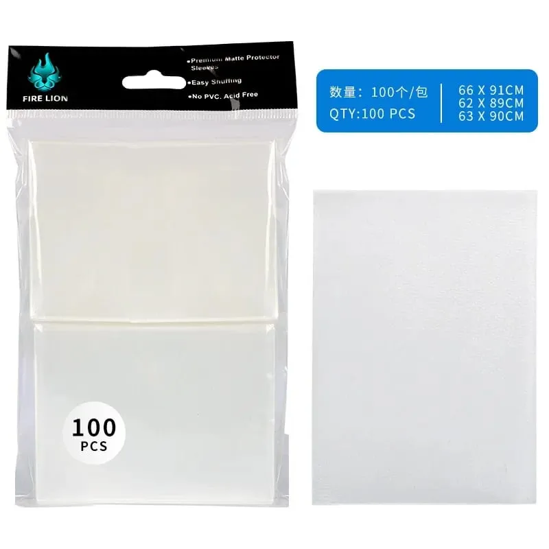 100PCS 66x91mm Matte Colorful Standard Size Card Sleeves TCG Trading Cards Protector Tarot Shield Board Games Magical Cover PKM