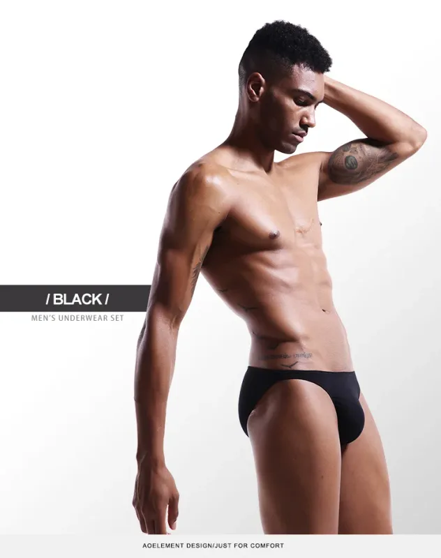 Men's underwear men's small triangle pants U convex Modal thin stretch sexy low waist tight narrow side underpants
