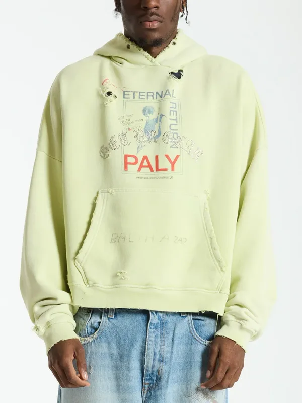 Nouveau surdimensionné PALY sweat à capuche pour homme femme lavé noir endommagé meilleure qualité décontracté Vintage Cardigan Zip sweats