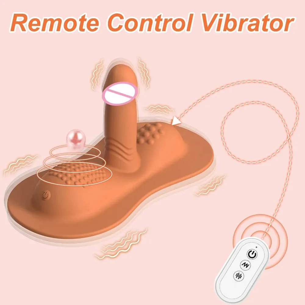 Cushion Style Female Dildo Vibrator Remote Control 10 Modes Clitoral Anal G-Spot Stimulator Female Masturbator Sex Toy for Woman
