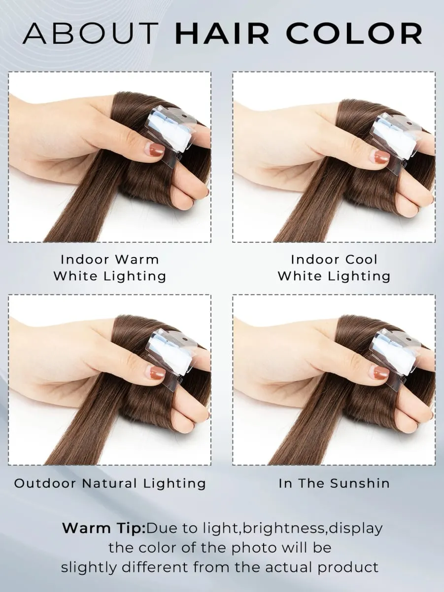 Mini Tape In Hair Extensions 12-20 Inches 10pcs/20pcs Invisible Human Hair Natural Tape In Hair Extention 04 Dark Brown
