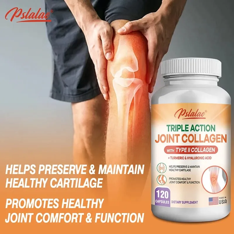 Triple Action Joint Collagen with Type II Collagen - Promotes Joint Health & Comfort Relieves Pain Rebuilds Preserves Cartilage