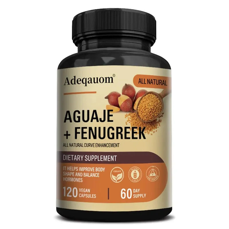 Aguaje + Fenugreek Capsules - 1000mg Supports Buttocks Curvy Body & Breast Support Immune Health Rich in Protein & Vitamins