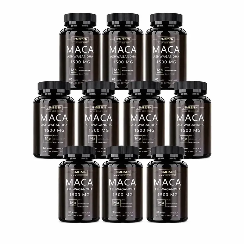 Organic Maca Root Powder Capsules 1500mg containing Maca Root Extract Ashwagandha Black Pepper Supplements for Men