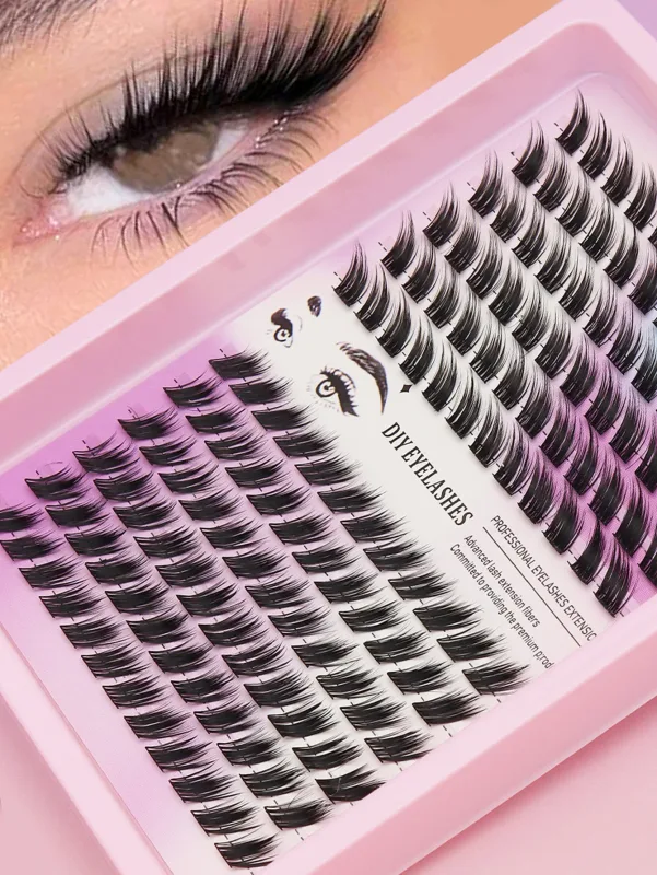 Cat Eye 16 rows Cluster Lashes 406080100P Mixed DIY Individual Eyelashes Thick Tray DIY Eyelash Extension Wispy Volume Eyelashes — image 14