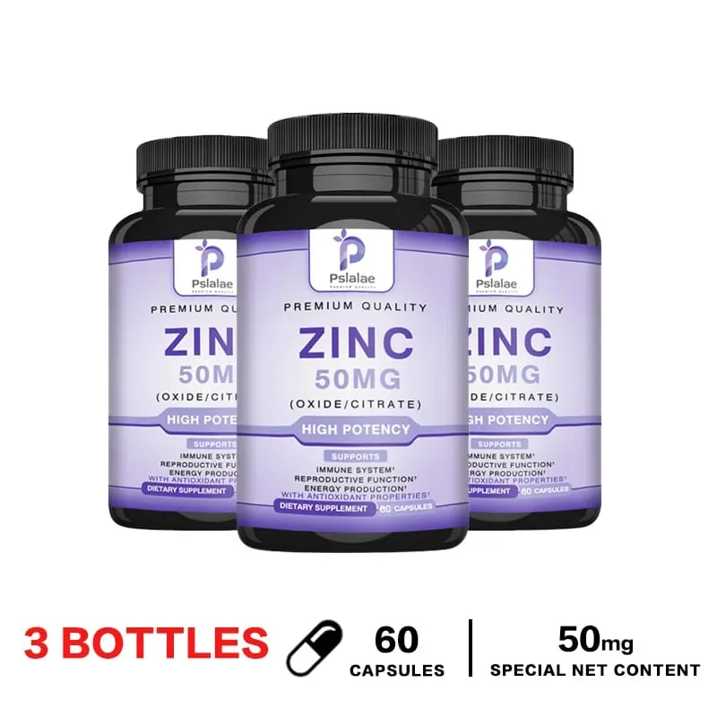 Zinc Supplements - Promotes Energy Production Supports Immune System and Overall Health