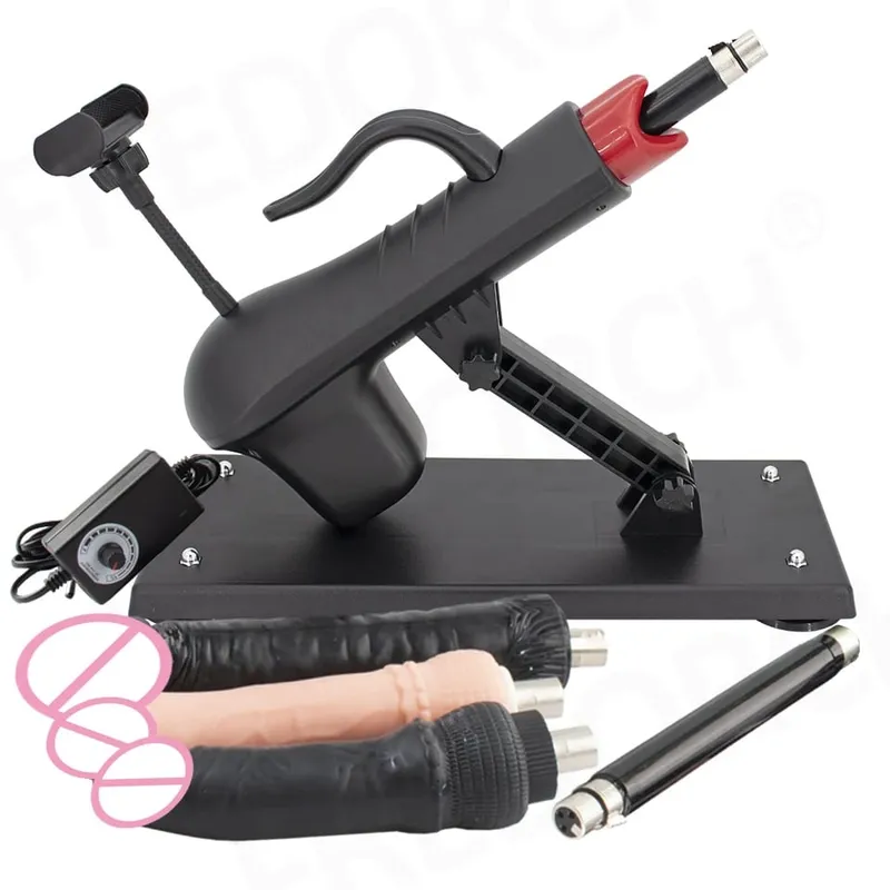 Fredorch Automatic Retractable Sex Pumping Gun Machine with Dildo For Male and Female Masturbation Sex Toy 450 Stroke per minute