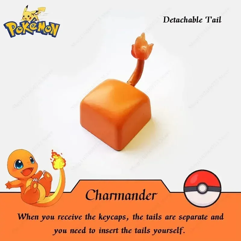 Pokemon Anime Cute Tail Keycaps Pikachu Gengar Eevee Keyboard Cap for Cross Shaft Mechanical Keyboard 3D Resin Keycaps Best Gift — image 12