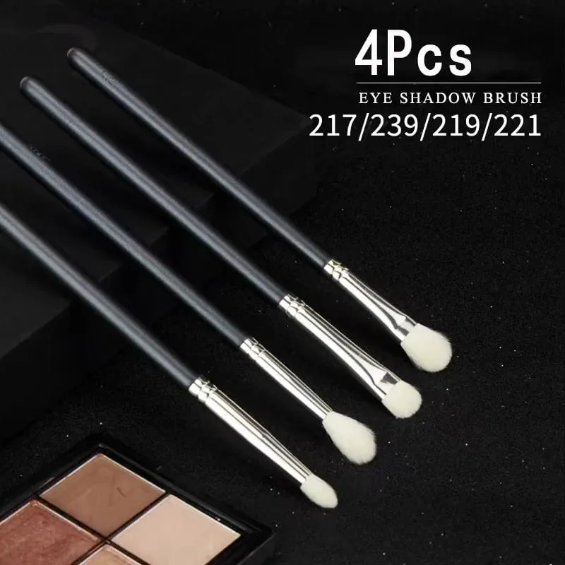 4Pcs Makeup Eyeshadow Brush Flat Eye Shadow Shader crease Blending Brushes Goat Hair Eye Shadow Liquid Cream Powder Make Up Tool — image 1