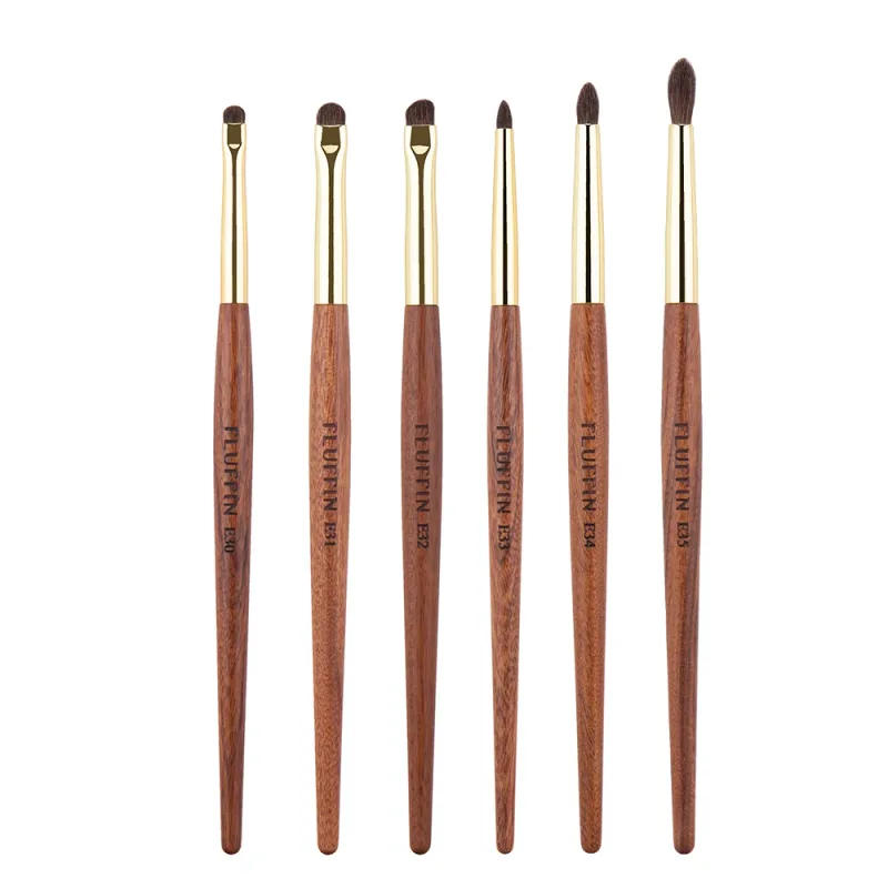 Professional Horse Hair Eyeshadow Crease Blending Brush Eyeliner Smudge Makeup Tool Rosewood Handle Copper Pipe Eye Brushes