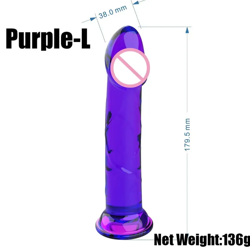 Güçlü Vantuz Tabanı ile Gerçekçi Mor Anal Yapay Penis Butt Plug Jöle Seks Oyuncak Eller Serbest Anal için Çoklu Boyutlarda Oynamak için — image 14