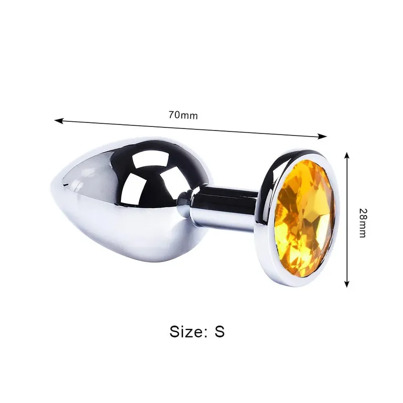 Stainless Steel Anal Plug Butt Plug With Jewelry Colorful Crystal Anus Plug Adults Sex Toys for Men Women Gay Adult Game Sex Toy