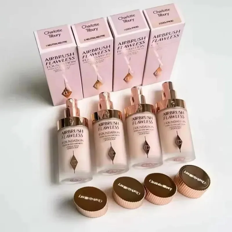 Charlotte Tilbury Lip Gloss High Shine Non Sticky&Airbrush Powder Soft Focus Mattifying&Foundation Lightweight Radiant Makeup