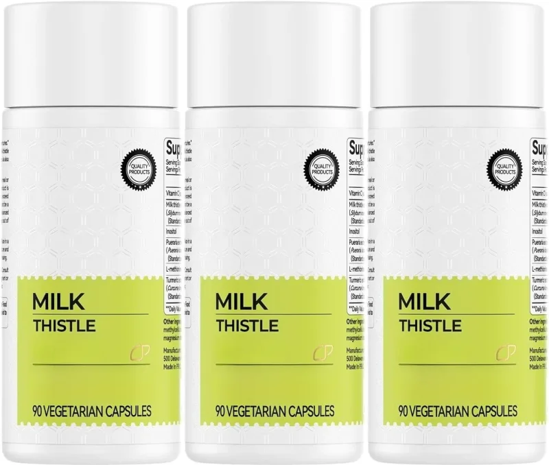 Mjölktistelextrakt 300 mg kapslar med vitamin C Inositol örttillskott 90 kapslar icke-GMO glutenfria