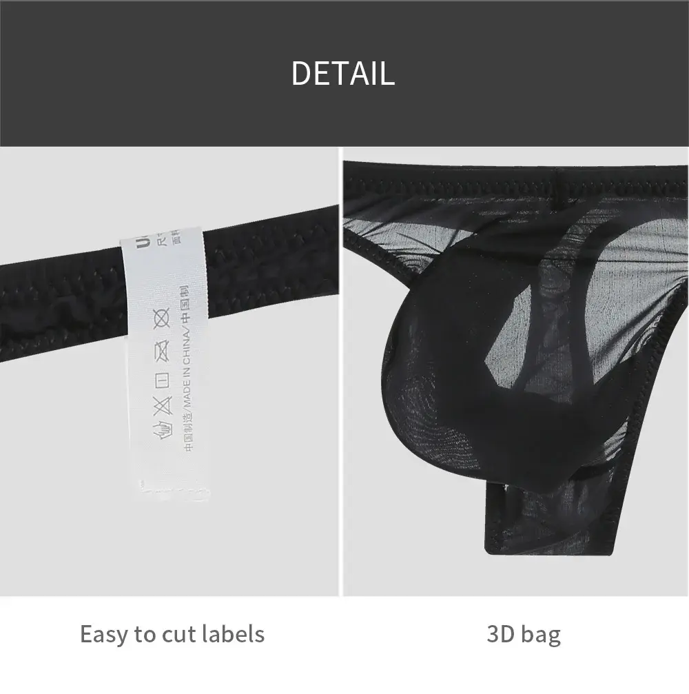 U&I sexy thong men's personality ultra-thin 50g transparent high elasticity tight fitting low waist 3D pocket underwear