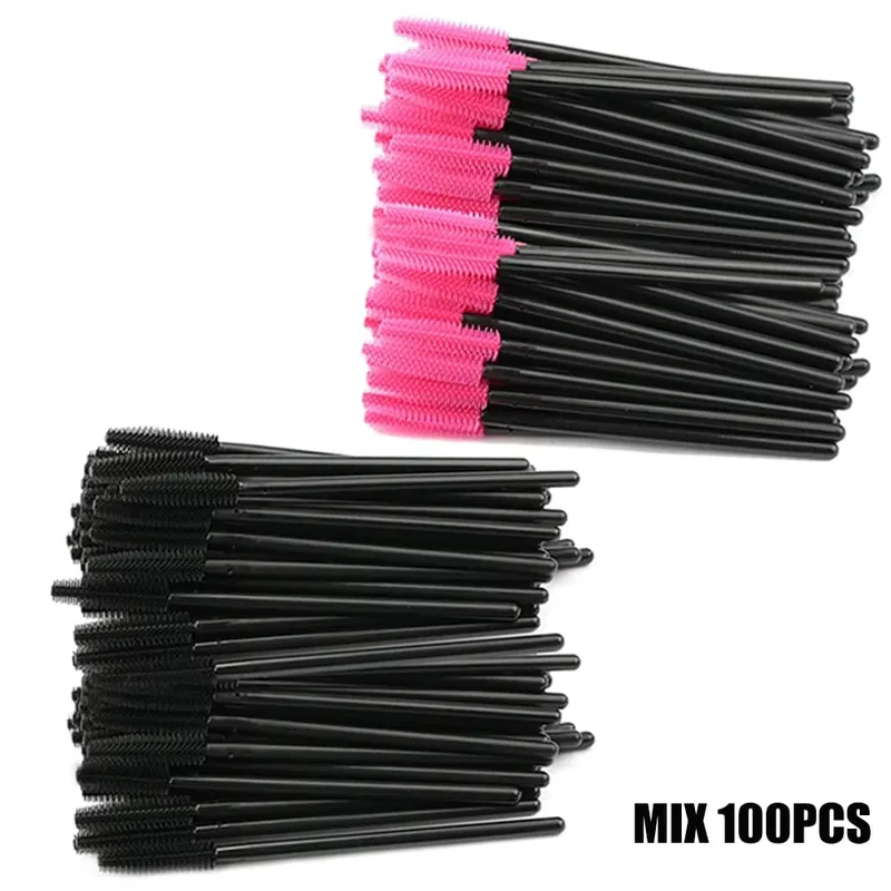 50/100PCS Eyelash Brush Silicone Eyelashes Brushes Mascara Wands Applicators Kits For Lash Extension Eyebrows Makeup Tool