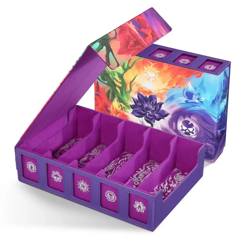 Trading Card Storage Box with Commander Display Dice Tray 5-Row Deck Case with Removable Lid 3900+ Card Deck Box for TCG Card