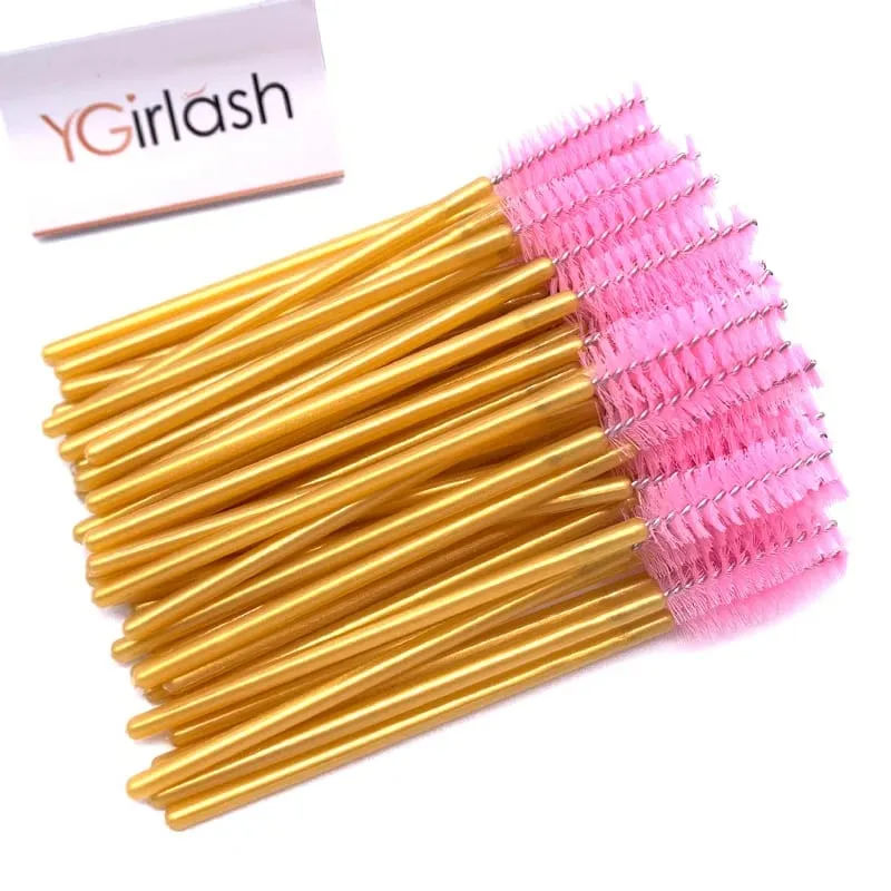YGirlash 50 個ラッシュ白鳥クリスタルまつげアプリケーター使い捨てダイヤモンドハンドルナイロンマスカラワンドブラシ化粧品ツール