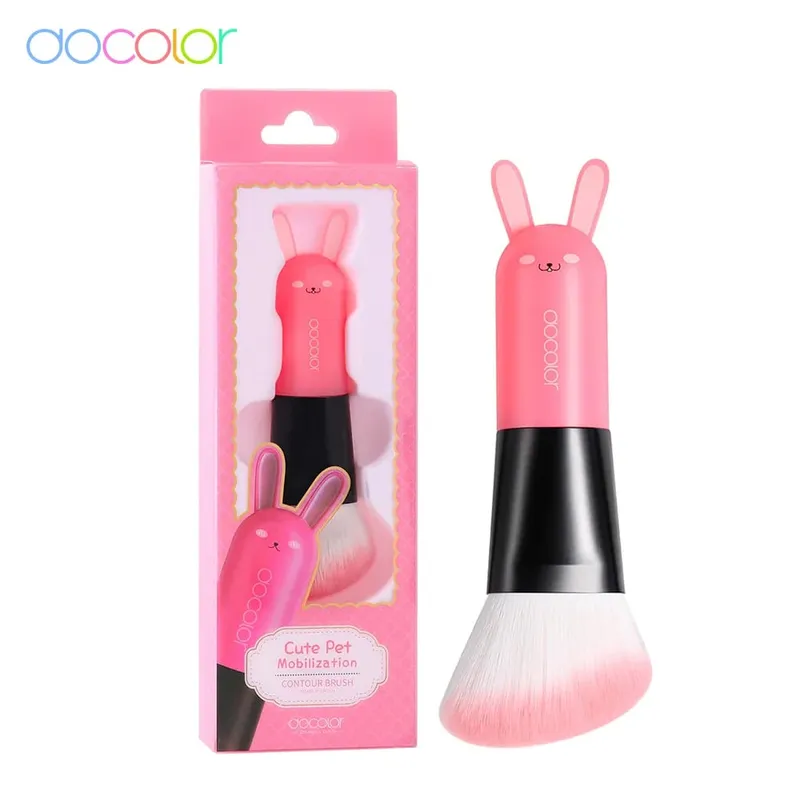 Docolor Makeup Foundation Brushes Cute Cartoon Face Kabuki Blush Powder Contour Fan Makeup Brush Synthetic Hairs Make up Tools