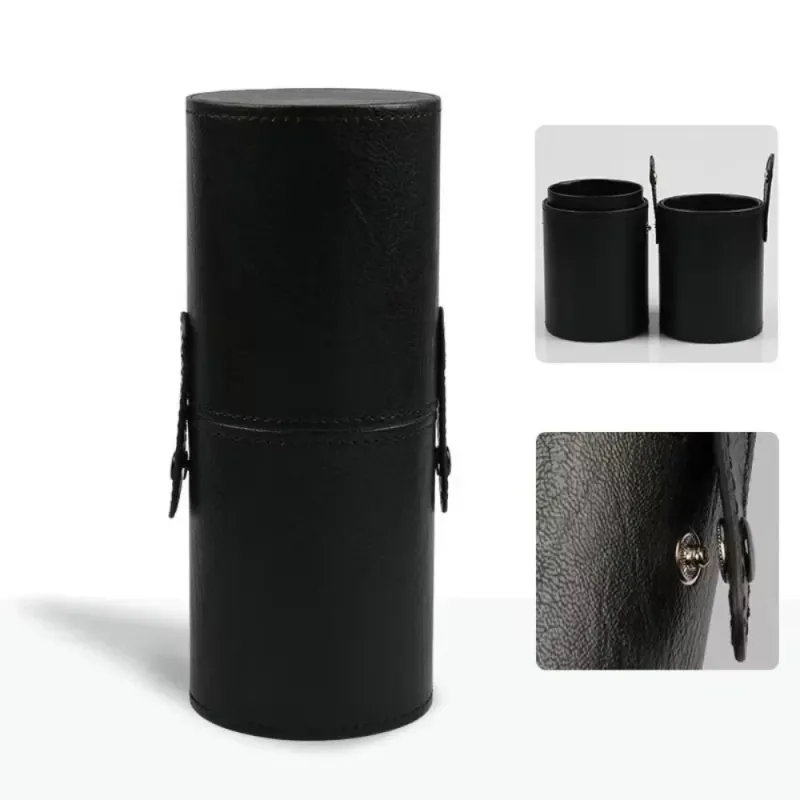PU Leather Makeup Brush Bucket Dust-Proof Waterproof Empty Cosmetic Brushes Pen Holder Portable Makeup Brush Organizer