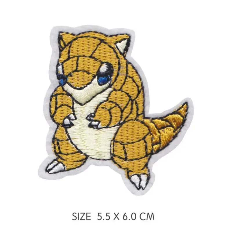 30 Style Cloth Patch Pikachu Charizard Clothes Stickers Sew on Embroidery Patches Applique Iron on Clothing Cartoon DIY Garment