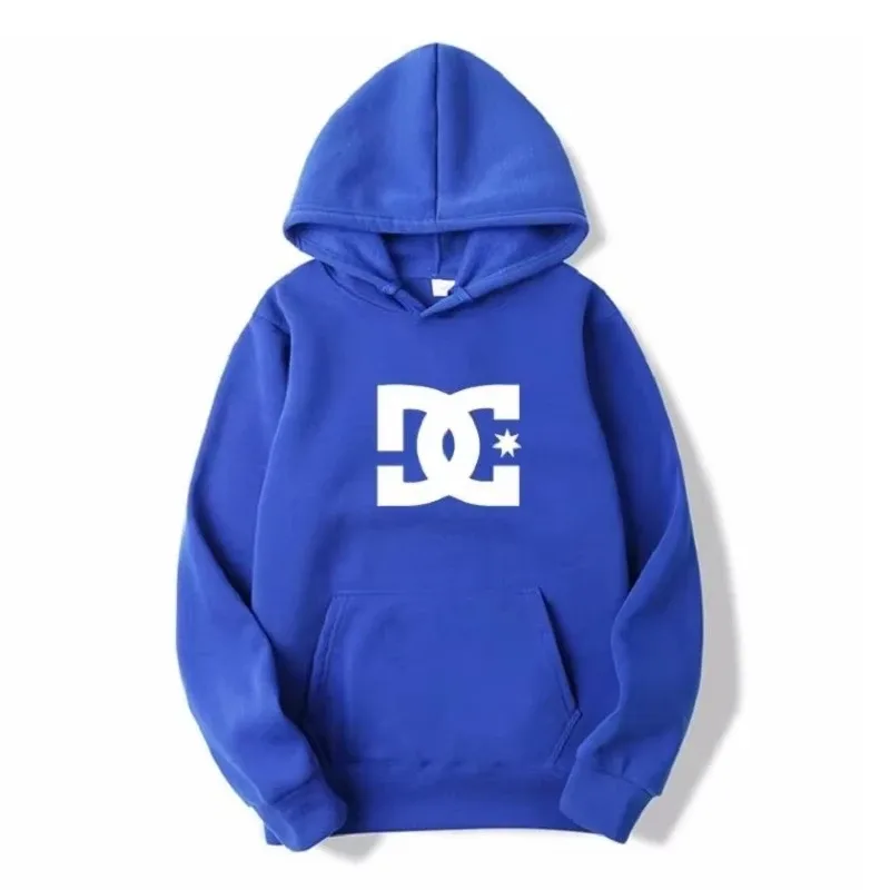 Hoodie Lelaki Huruf DC Fesyen Baju Sweat Lengan Panjang Mudah Musim Gugur dan Musim Sejuk Trend Jalanan Lelaki dan Wanita Hoodie Gim Besar