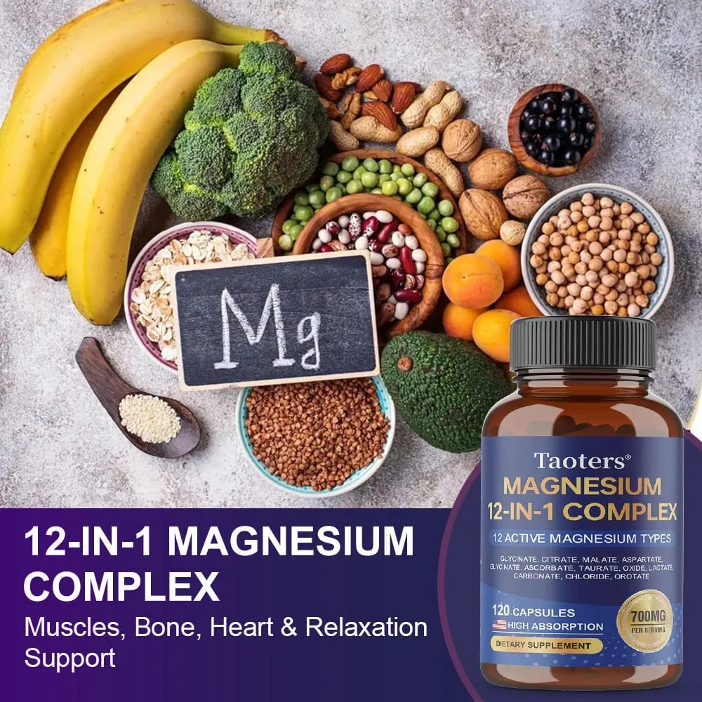 12-in-1 Magnesium Complex Supplement – High Absorption Rate Supports Muscles Nerves and Sleep Suitable for Men and Women — image 3