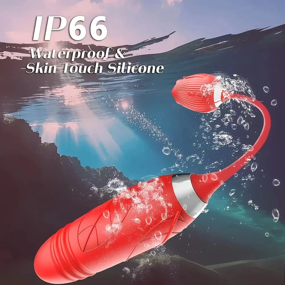 Rose 3in1 Sucker Vibrator für Frauen Teleskop Klitoris Stimulator Dildo Lecken Vagina Massage Masturbator Sex Spielzeug für Frauen