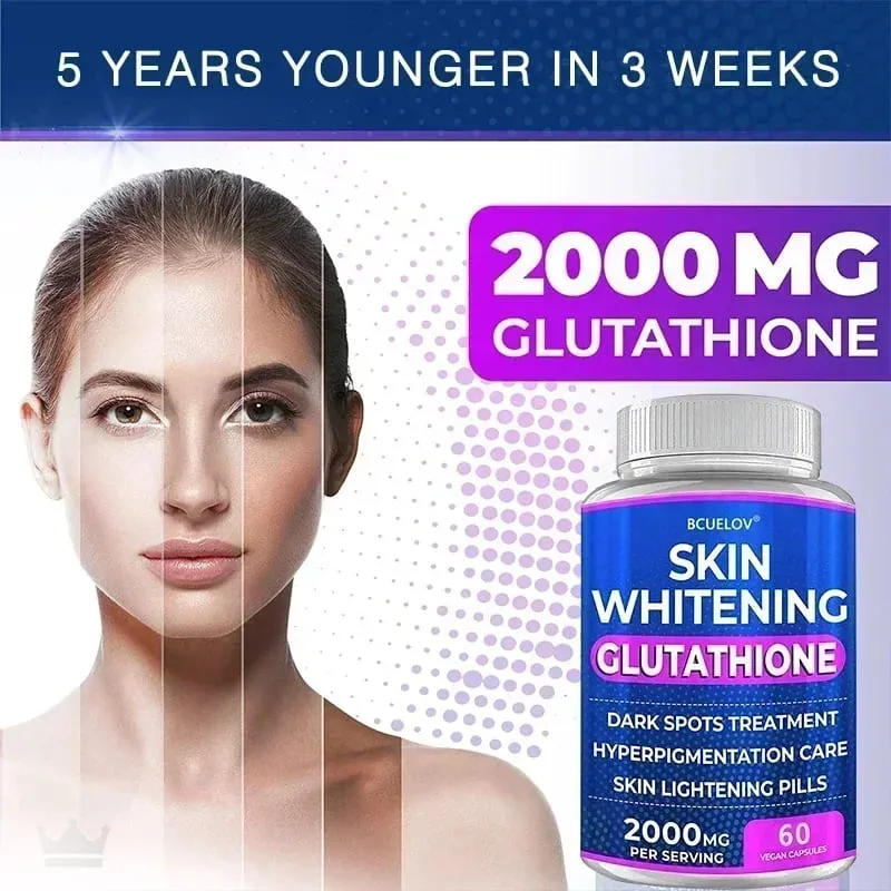 Glutathione Skin Whitening - 2000 mg Glutathione Supplement - Anti-Aging Antioxidant Skin Nutrition Supplement