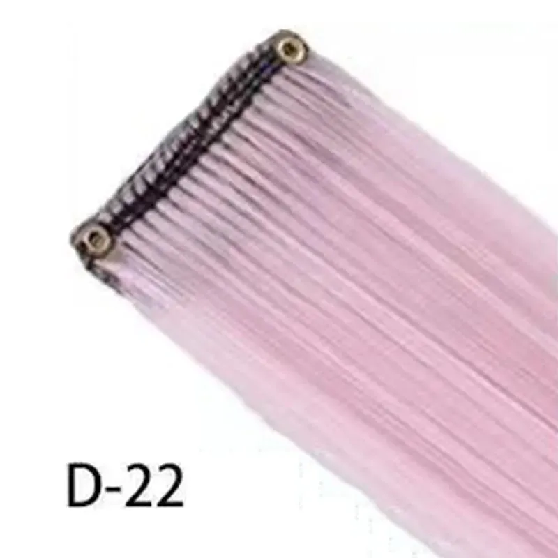 Synthetic 10Pcs colorful Hair Extensions Clip in Colored Party Highlights Extension for Kids Girls Long Straight Hairpiece