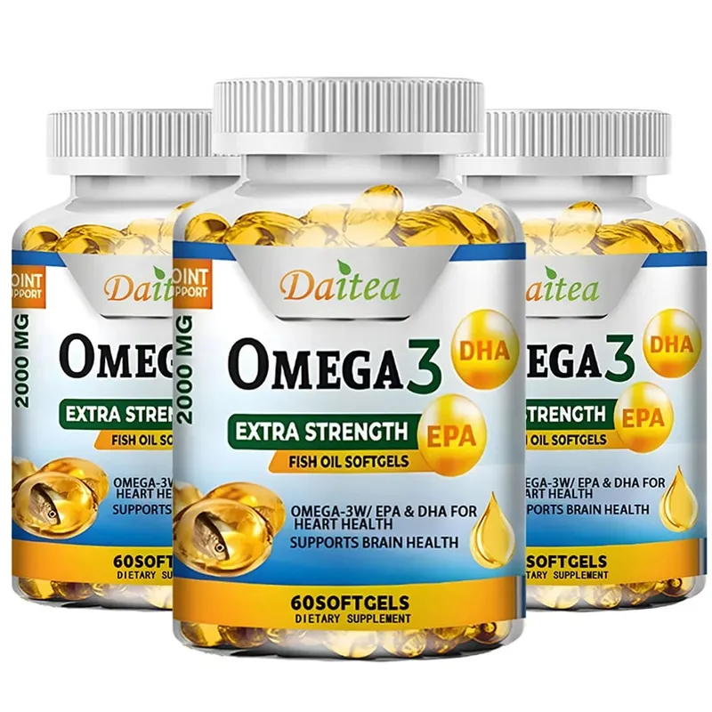 Omega 3 Fish Oil 2000mg Softgels with EPA & DHA Supports Heart Brain Joint & Eye Health Boosts Nerve Function & Immunity