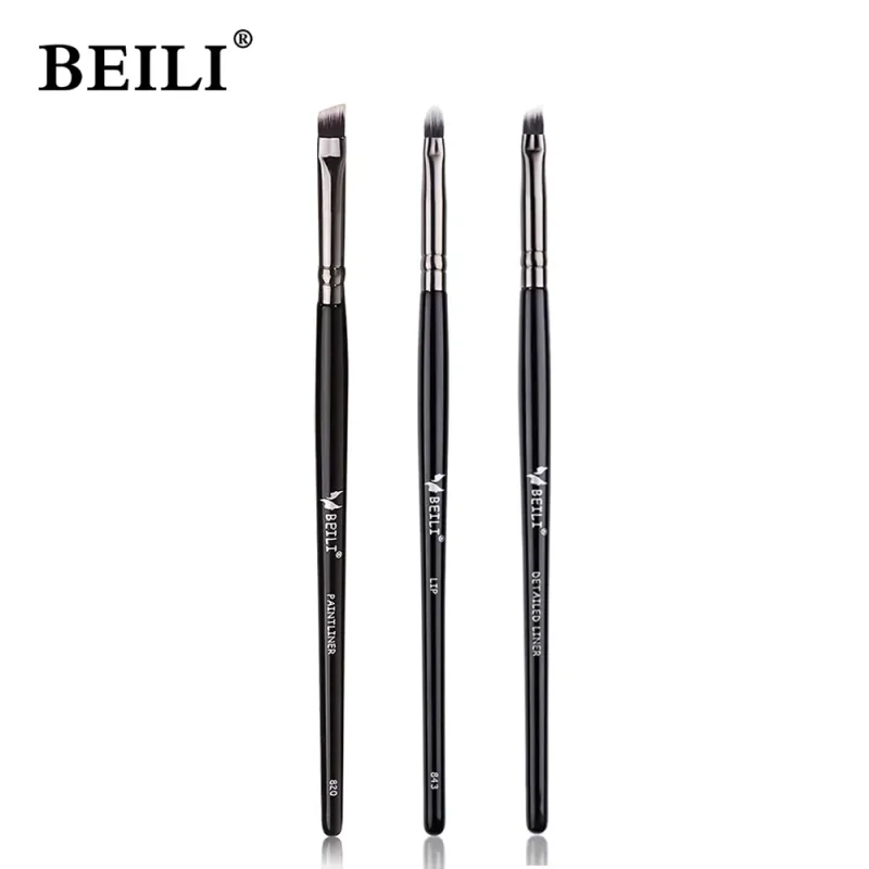 4Pcs Sickle Blade Eyeliner Brush Ultra Thin Flat Fine Eye Liner Makeup Brushes Flat Eyeliner Brush Eyebrow Make Up Brush