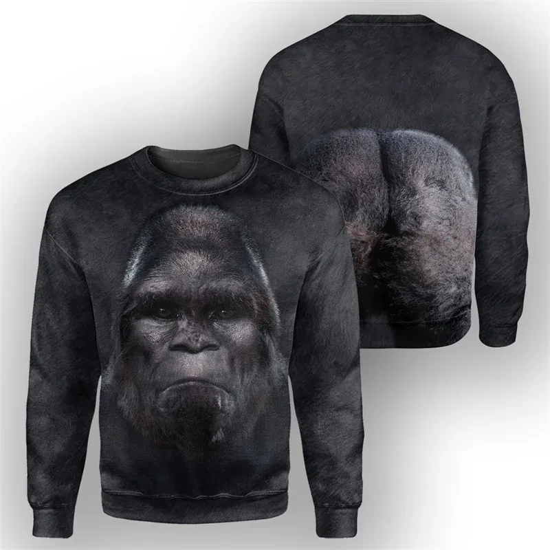 Panda Bear Gorilla 3D Print Animal Sweatshirt Men Casual Pullover Streetwear Male Crew Neck Long Sleeve Hoodies Kids Clothing