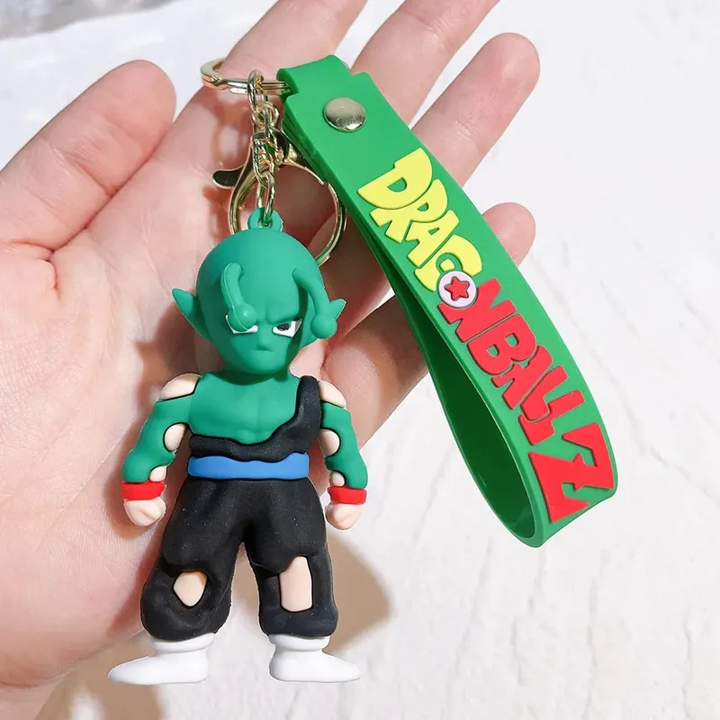 Anime Dragon Ball Keychain PVC Cartoon Cartoon Figure Trunks Son Goku Piccolo Buu Vegeta Figures Key Chain Keyring Bag Decor