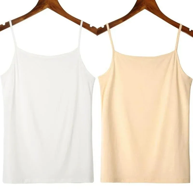 Düz Renk Kolsuz Kaşkorse Yelek Rahat Temel Ince Tank Top Tüm Maç Günlük Kadın Yaz Moda streetwear üstleri iç çamaşırı