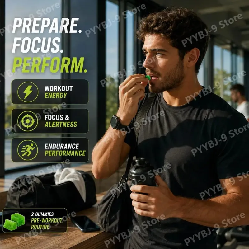 Docteat Beast Mode Blend Pre Workout Gummies Energy Focus & Endurance Support for Strength Training & Active Gym Days 70 Count