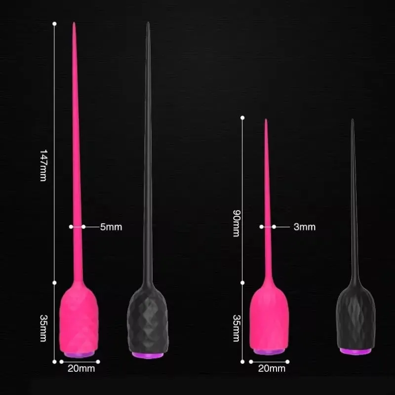Long Urethral Vibrator Catheter Urethra Sound Dilator Massager 10 Speed Dildo Vibrator Catheter Penis Plug Sex Toys for Men Gay