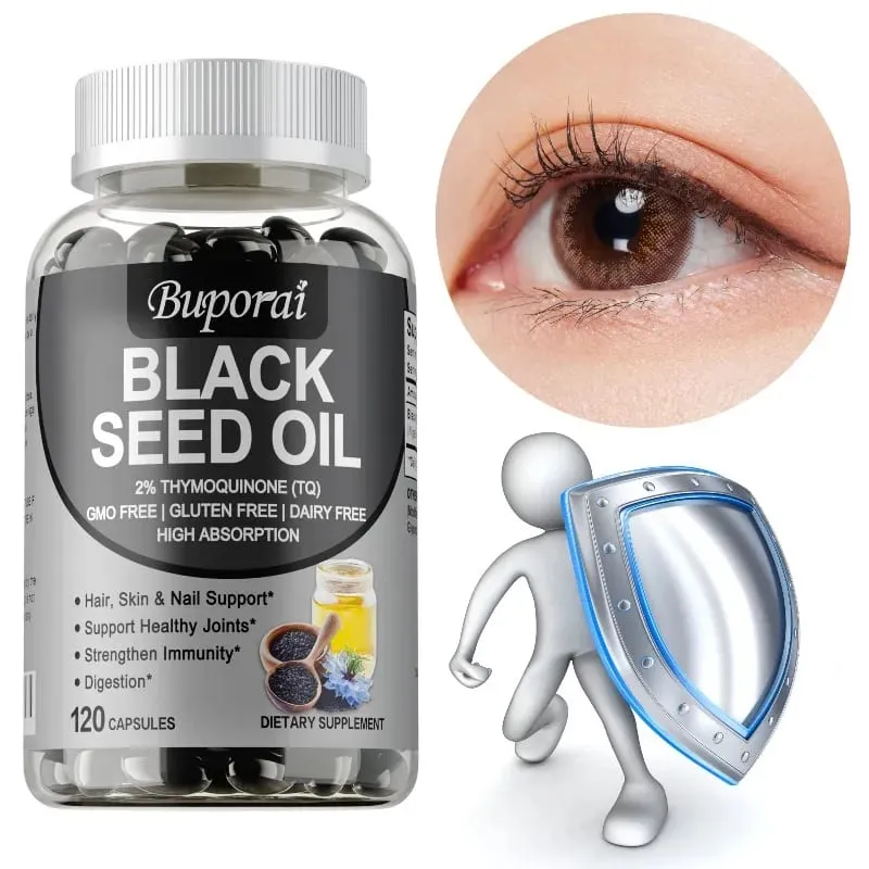 Premium Black Seed Oil 120 Capsules - Support Overall Health | Immune System Support Non-GMO Gluten-Free Supplement