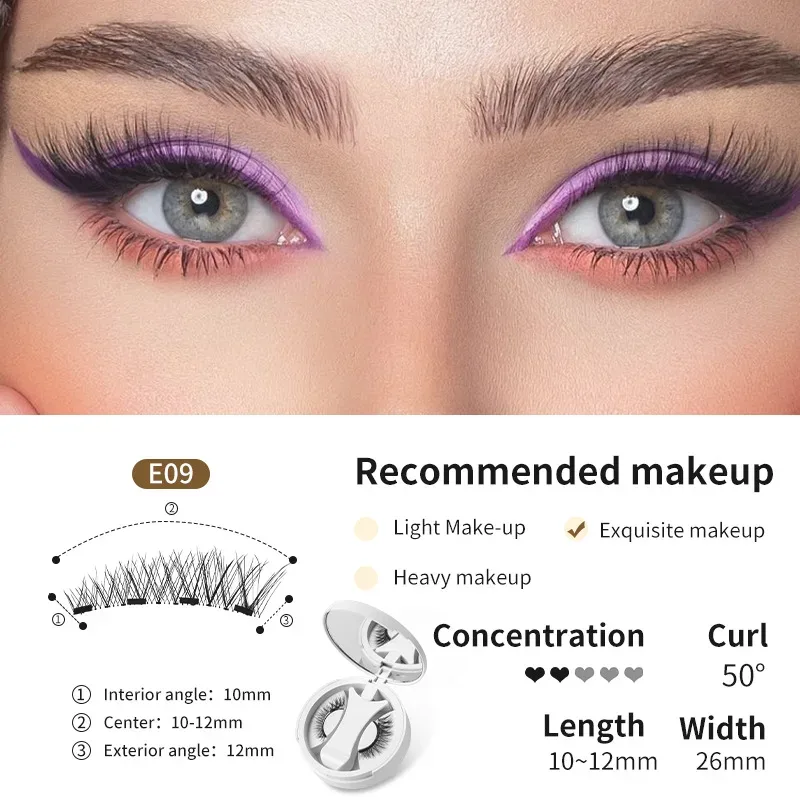 Brown Magnetic False Eyelashes Natural Soft Light Weight Eye Makeup Set With Applicater One-Piece Box Easy To Carry Eyelash Tool — image 17