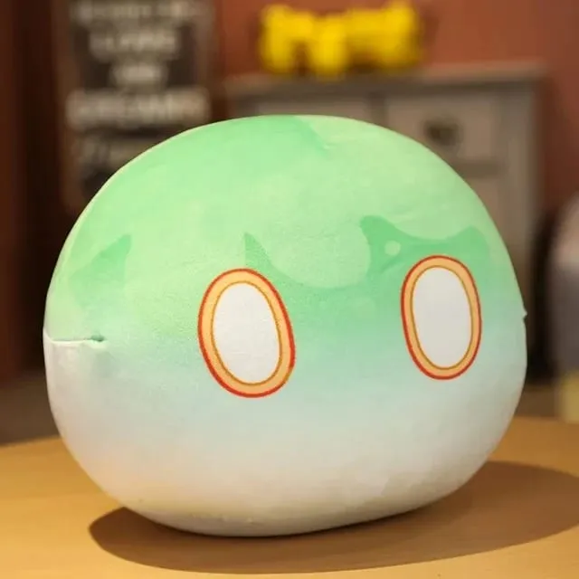 Baru 10Cm Proyek Anime Lucu Genshin Impact Slime Mainan Bantal Mewah Kawaii Kartun Anime Mainan Bantal Hadiah Ulang Tahun Natal untuk Anak-anak