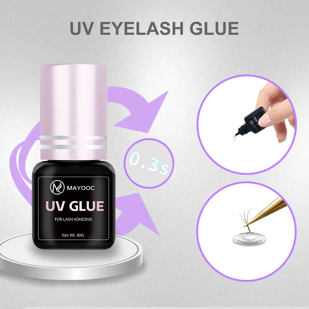 UV Eyelash Glue Adhesive Eyelash Extensions 0.1S Fast Drying Strong False Eye Lash Extension Glue Lasting Custom Logo — image 3