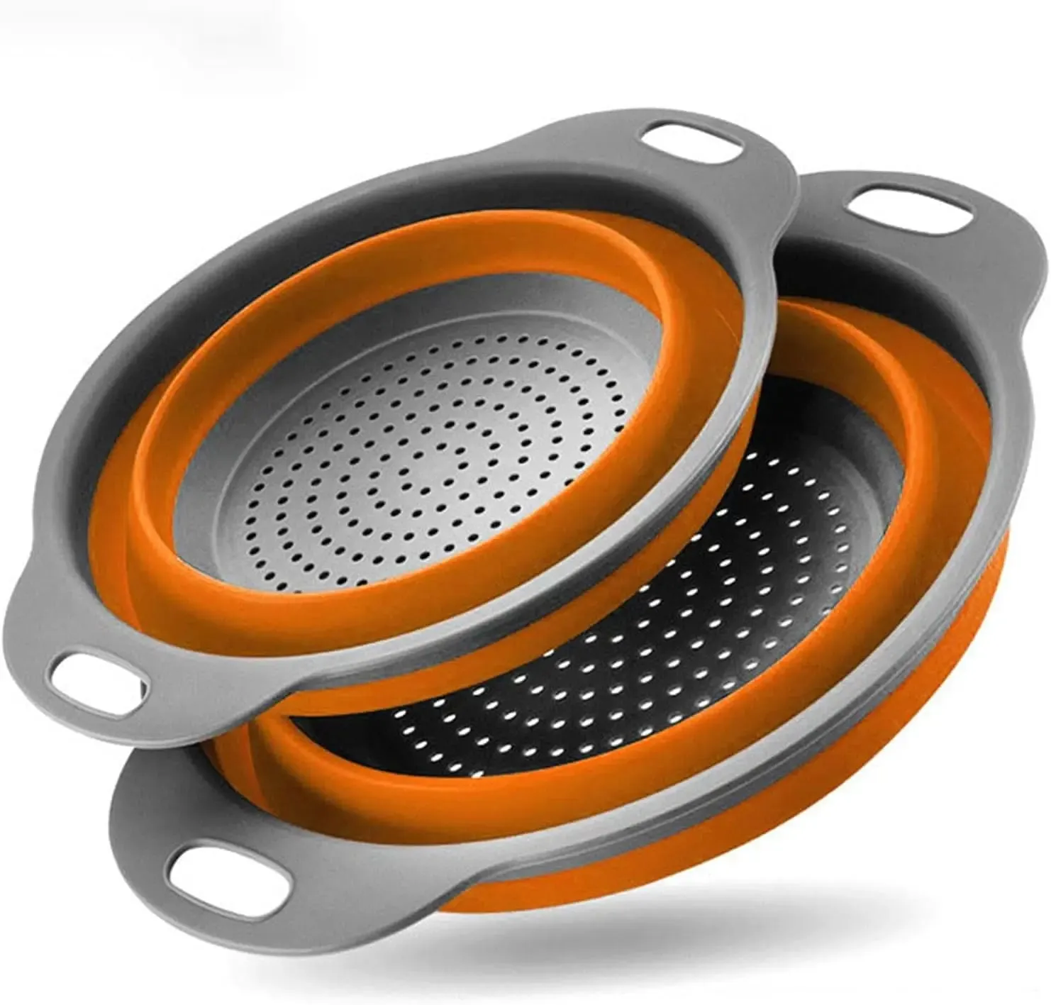 Penapis Dapur Set Penapis 2PCS Penapis Makanan untuk Dapur Boleh Dilipat Colander dengan Pemegang Plastik untuk Pasta dan Spaghetti