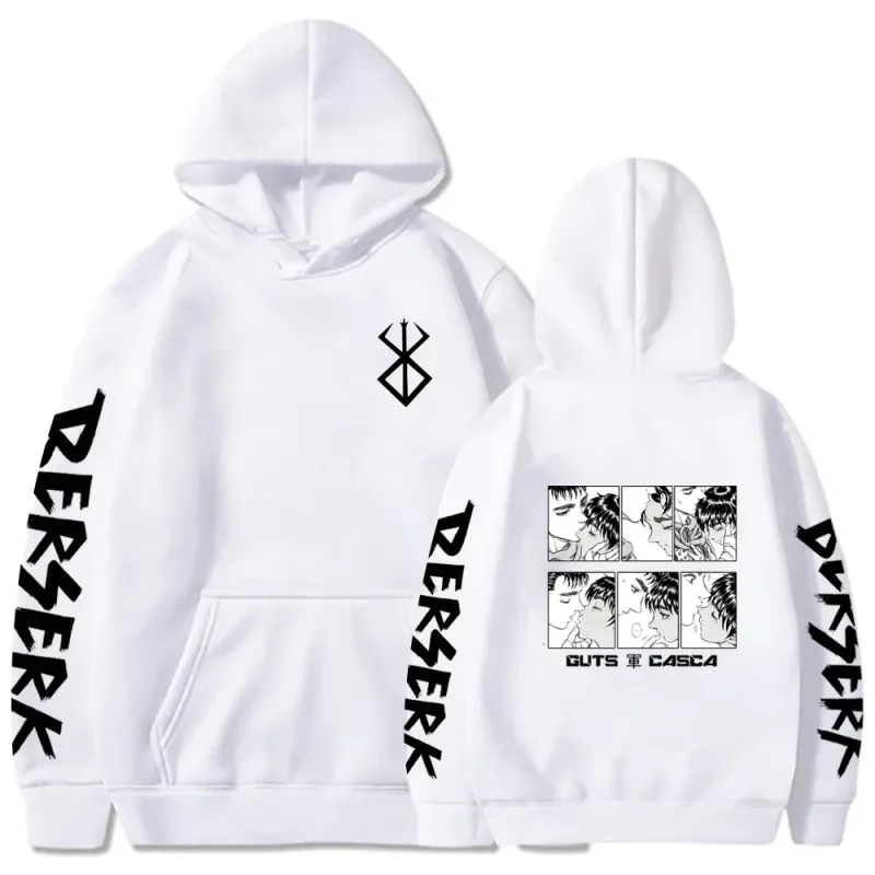 Berserk 拉鍊連帽衫男款長袖運動衫抓絨超大外套外套有趣 Berserk 日本動漫街頭服飾