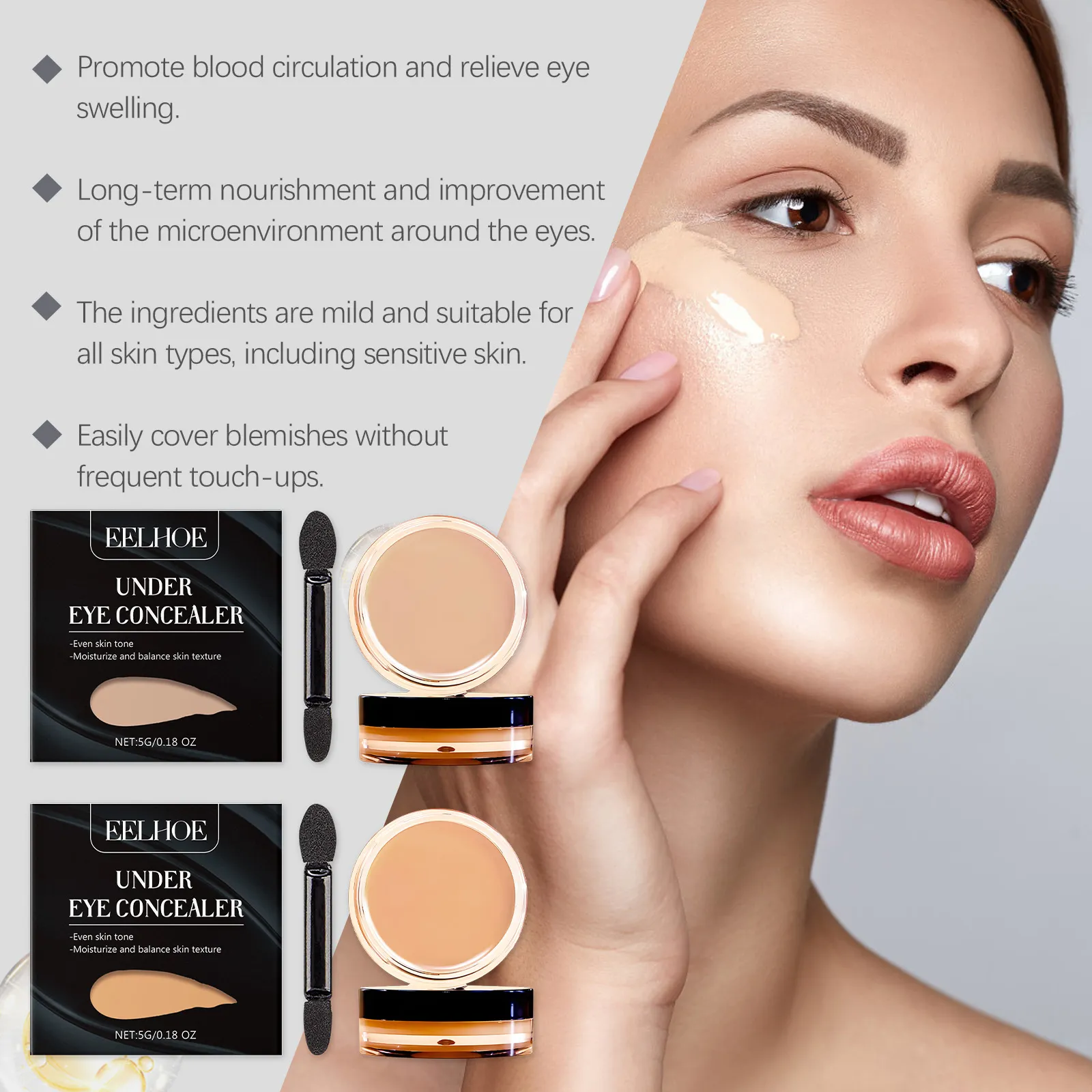 Eye Concealer Series Eye Blemishes Moisturizing Without Removing Makeup Light And Natural Fit Brighting Repair Concealer Makeup