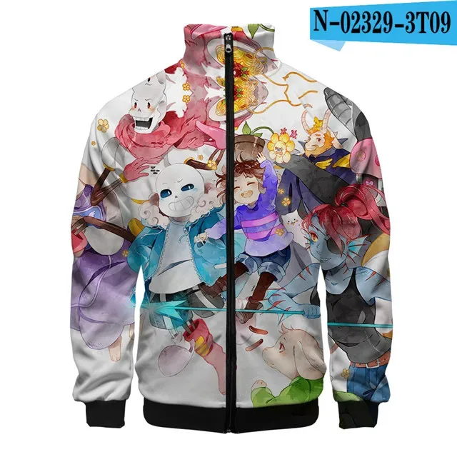 Luksusowe popularne Sans Undertale 3D Print Zipper Raglan kurtka wiatrówka chłopcy/dziewczęta wygodne kurtki ze stójką płaszcze