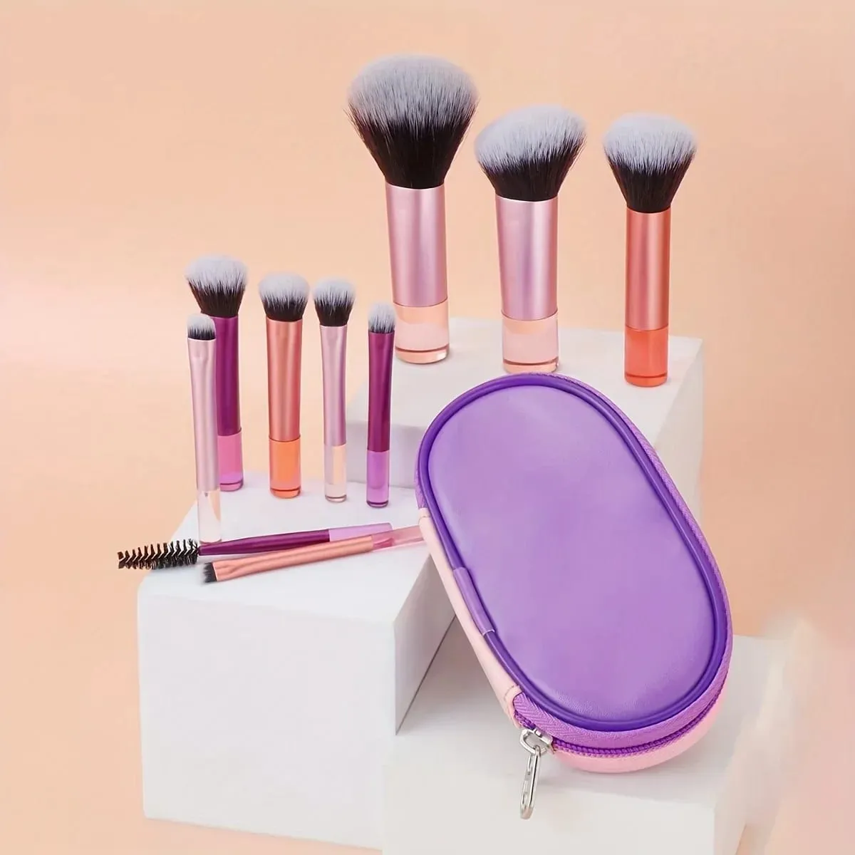 10pcs Mini Makeup Brush Set Powder Eyeshadow Foundation Blush Blender Concealer Beauty Makeup Tools Brush Professional Supplies — image 3