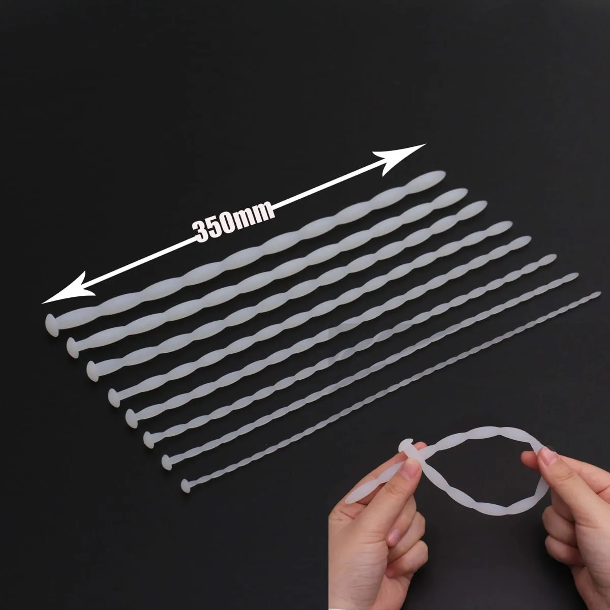 Manyjoy 8 Sizes White Wave Shape Silicone Urethral Dilator Male Masturbation Blockage Stimulator Catheter Adult Sex Toys for Men